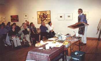 Talbot giving lecture in Gallery