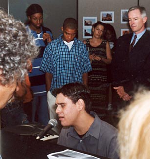 Spencer Cosgrove, a senior at Fairfield High School, performed an original song , Dawn, written as a response to September 11th.