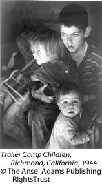 Trailer Camp Children, Richmond, California, 1944 by Ansel Adams