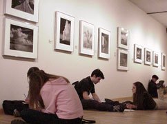 students at work in the gallery during an educational program