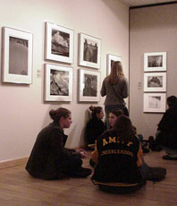 students at work in the gallery