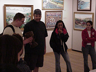 People in art gallery