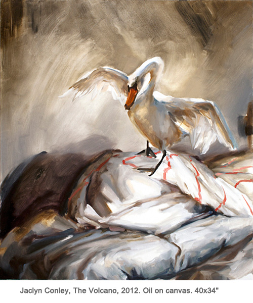 Jaclyn Conley, The Volcano, 2012. Oil on canvas. 40x34